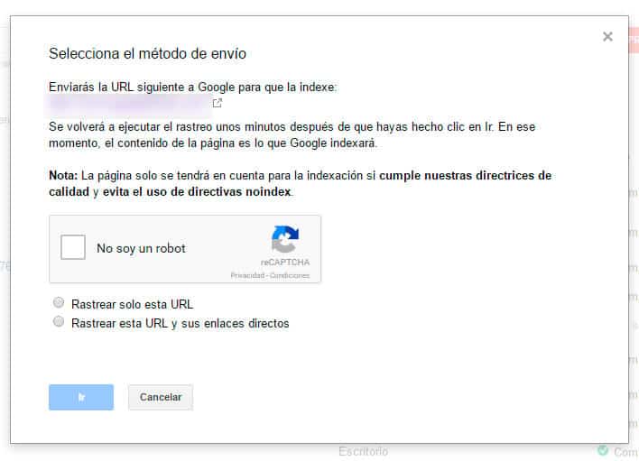 mejorar el posicionamiento seo con google search console - solicitud de indexacion