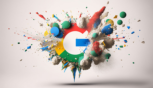 Explosión del logotipo de Google