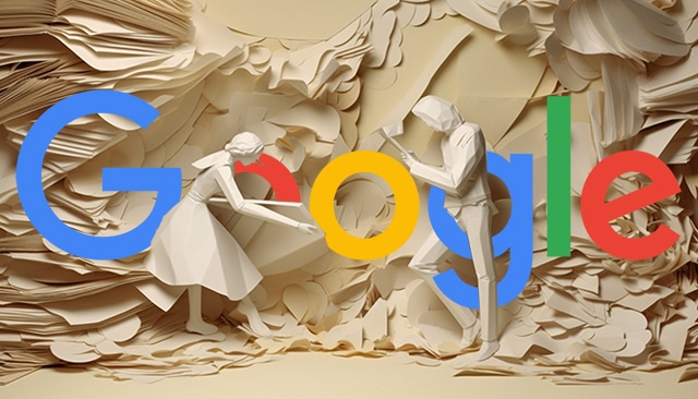Logotipo de Google de consolidación de papel