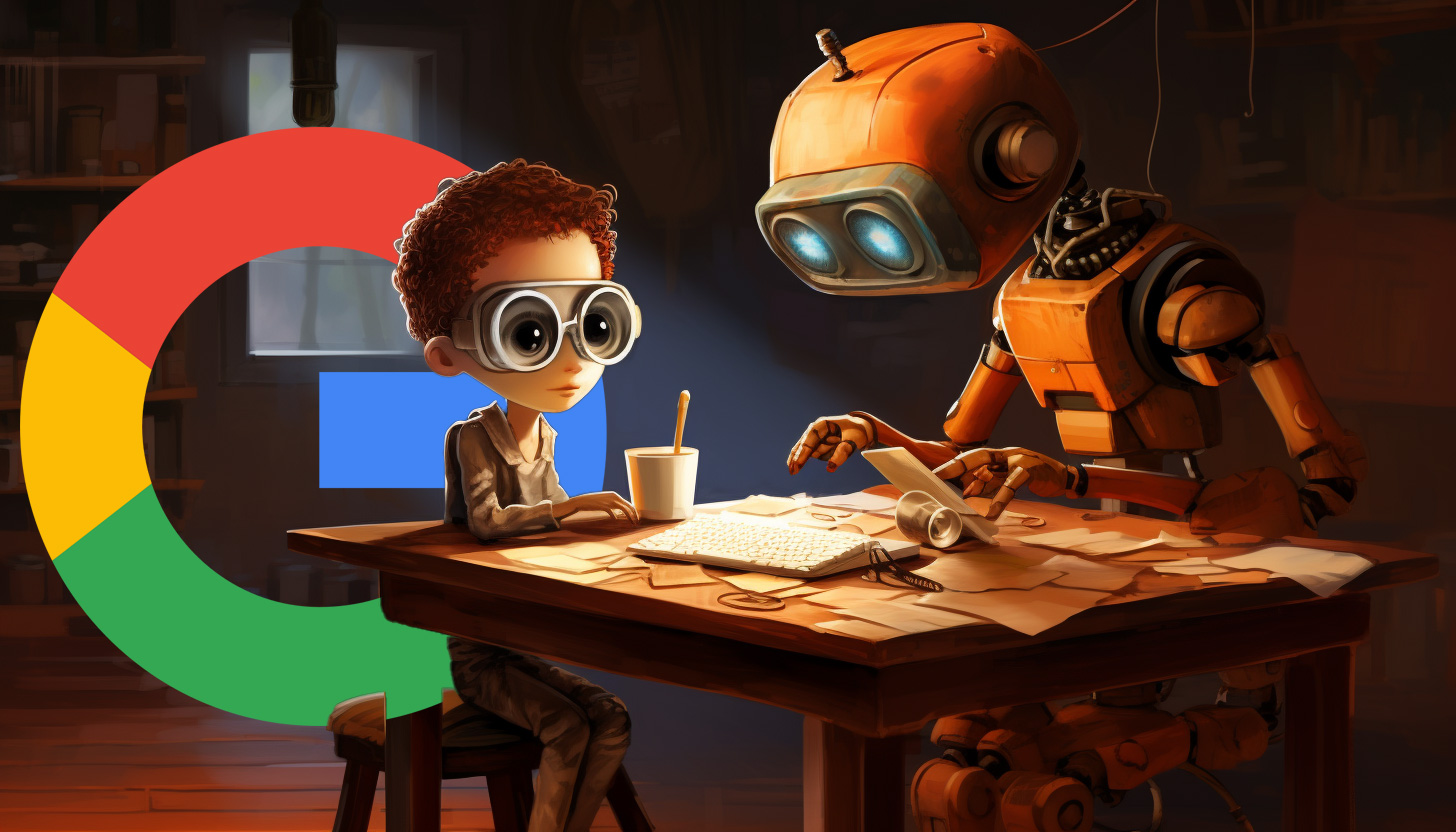 Robot Profesor Estudiante Logotipo De Google