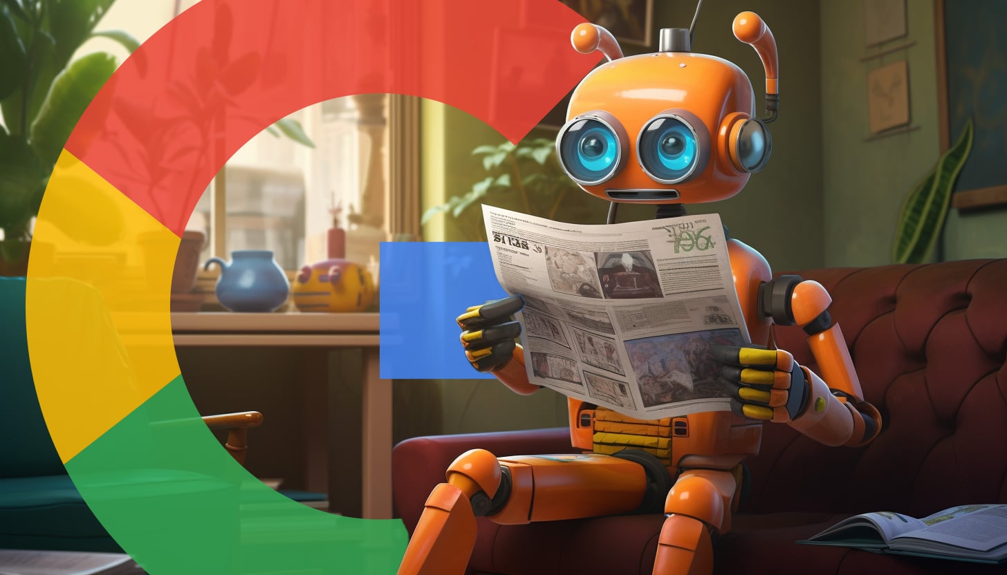 Robot Lectura Sofá Logotipo Google